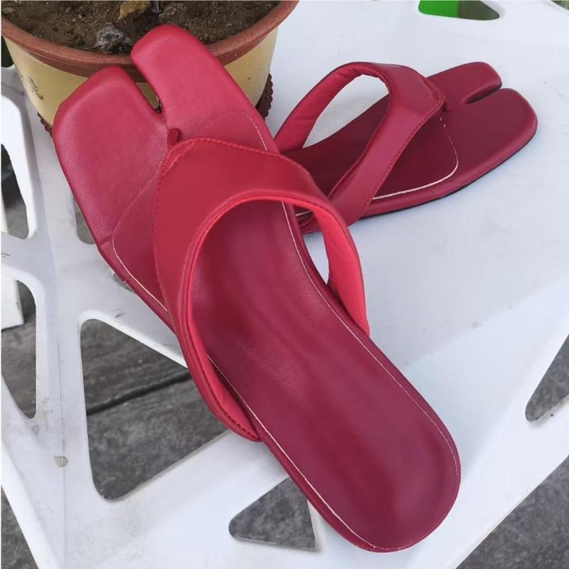 Fashion Split Toes Flats Clogs Sandals Women Slippers Slides Shoes Square Toe Flip Flops Clip Toe Casual Summer Beach Walking Sandalias