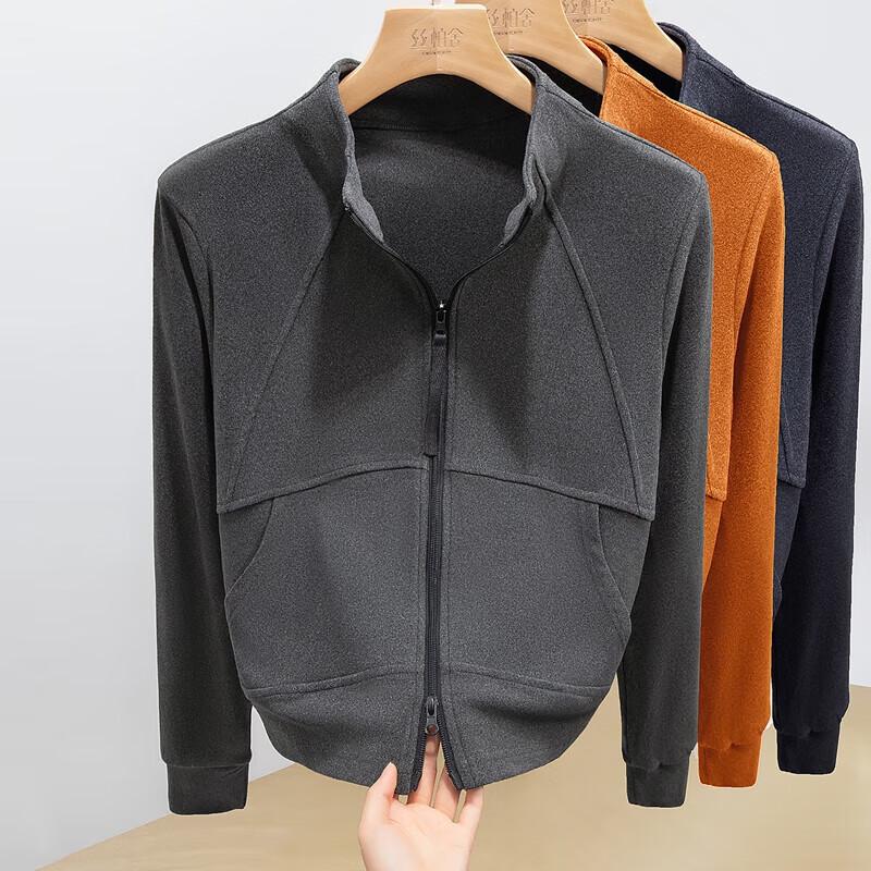 Women s Pure Color Zipper Long Sleeve Base Top One Size