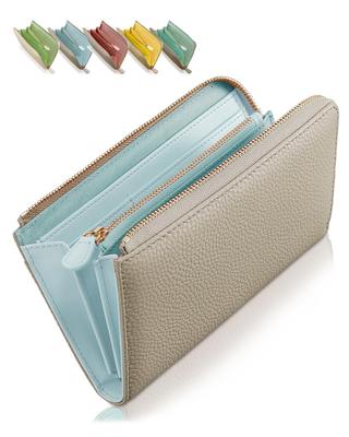 Small Long Wallet Genuine Thin Wallet for Gift for Popular [Encore] -3cm, High-End Look, Bi-color, Leather, Women, Compact, Slim, Women,