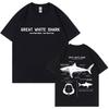 Marine Animals Great White Shark Anatomy Graphic Tshirt Men Casual Oversized Tshirts Mens Vintage Pure Cotton T Shirts