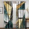 2pcs Geometric Abstract 3D Art Painting Curtain With Rod Pocket Mount Digital Printed Curtains Polyester Material Living Room