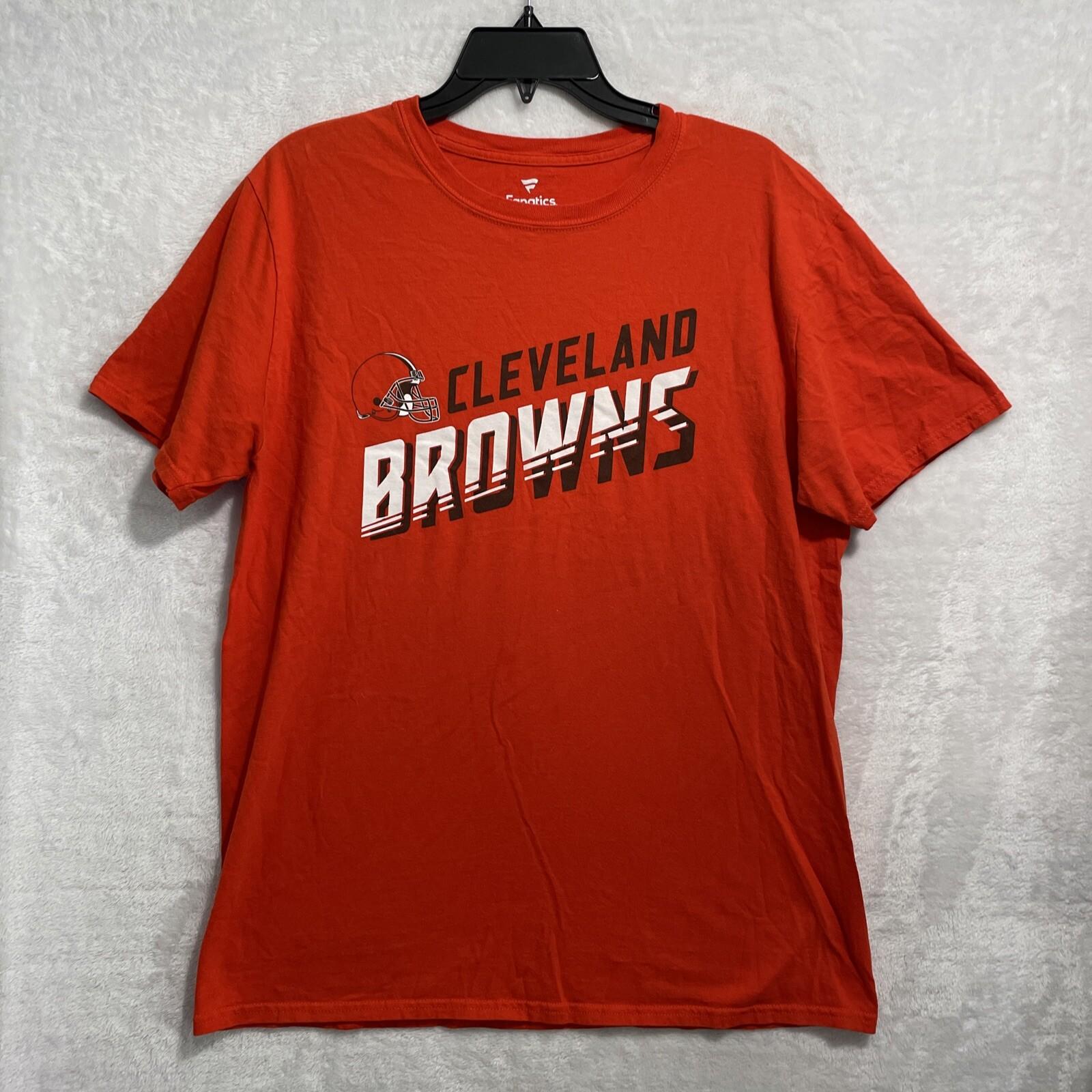 Fanatics NFL Cleveland Browns Mens T Shirt Large Orange Short Sleeve Crew Neck S разноцветный