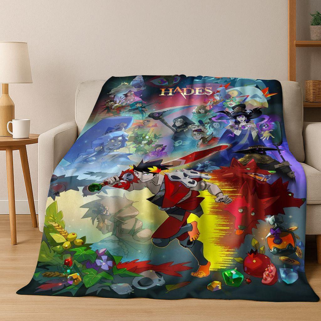 3D Classics Game Hades Cartoon Flannel Blanket,Cozy Soft Throw Blanket for Home Bedroom Bed Sofa Picnic Cover Picnic Gift Kids