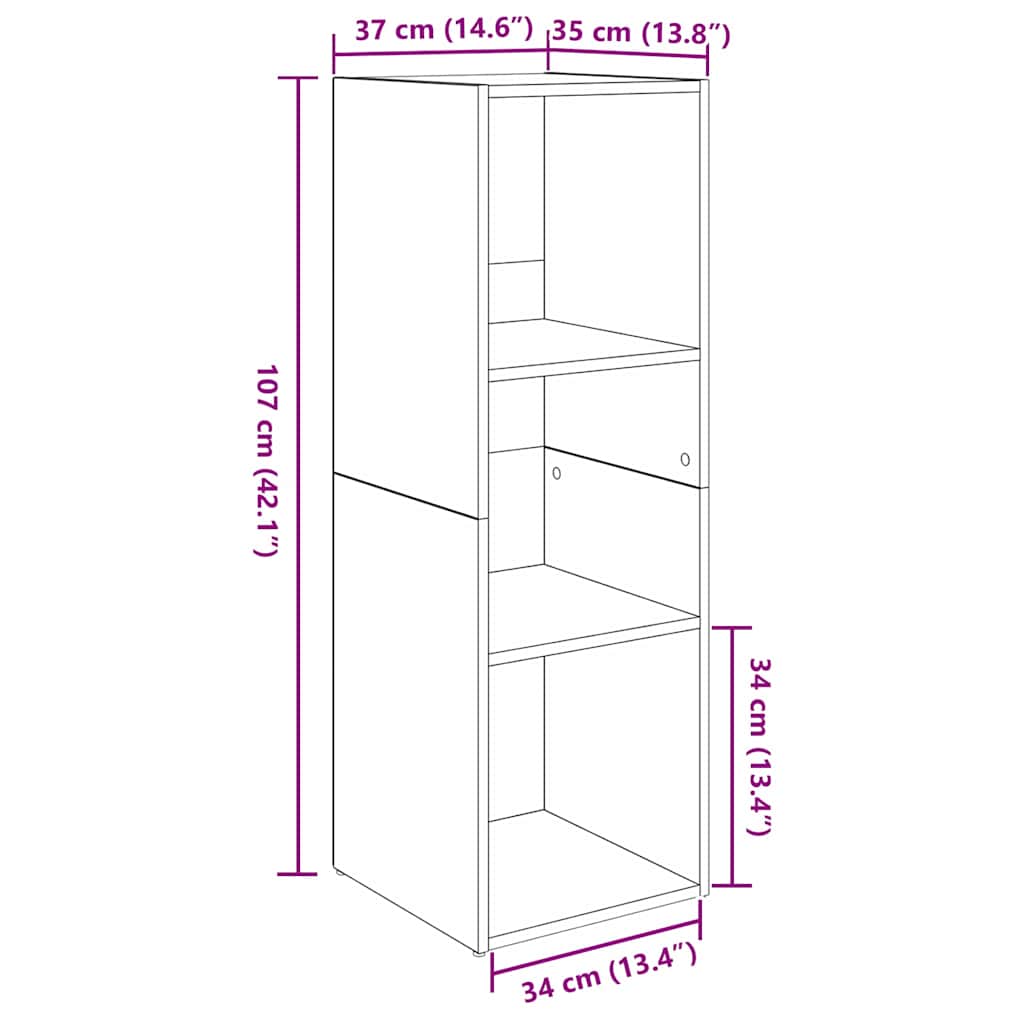TV Cabinet Set 4 pcs Black Oak Effect 37 x 35 x 107 cm