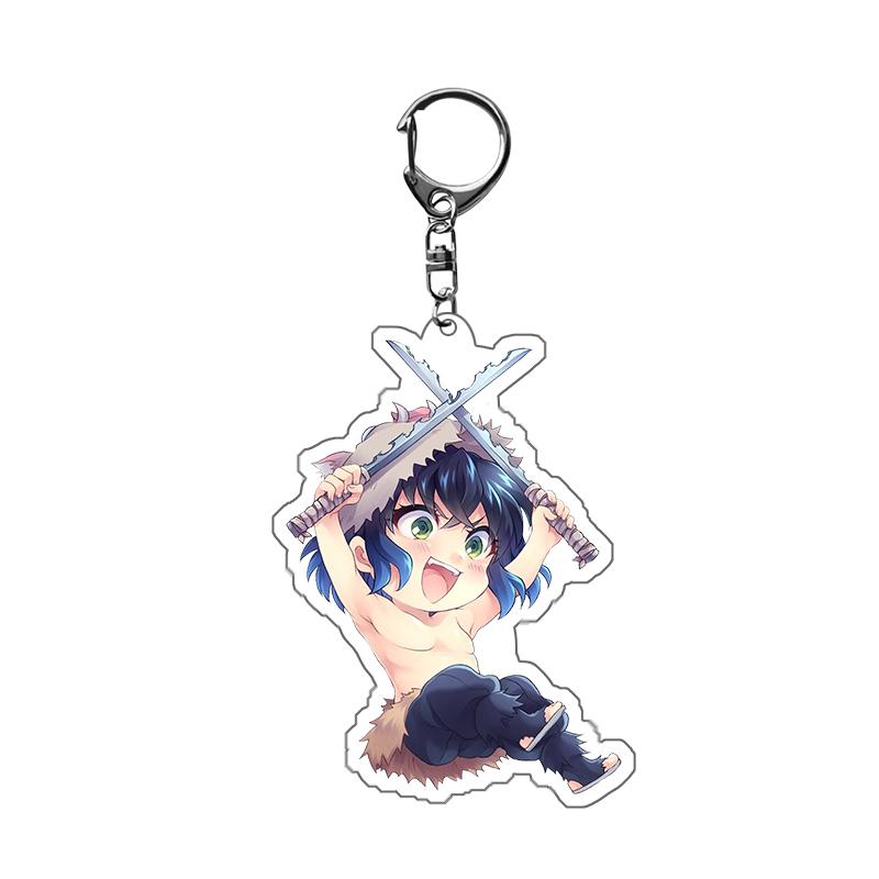 Anime Demon Slayer Kimetsu No Yaiba Llavero Anillo Dibujos Animados Kamado Tanjirou Kamado-Nezuko Tomioka Giyuu Figura de Acción Modelo Regalo