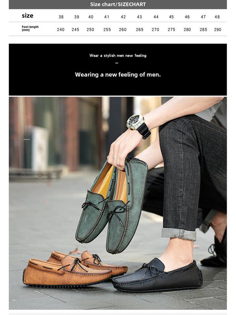 Men's Plus Velvet Warm Toads Shoes - Large Size, Four Seasons, Slip-On Driving