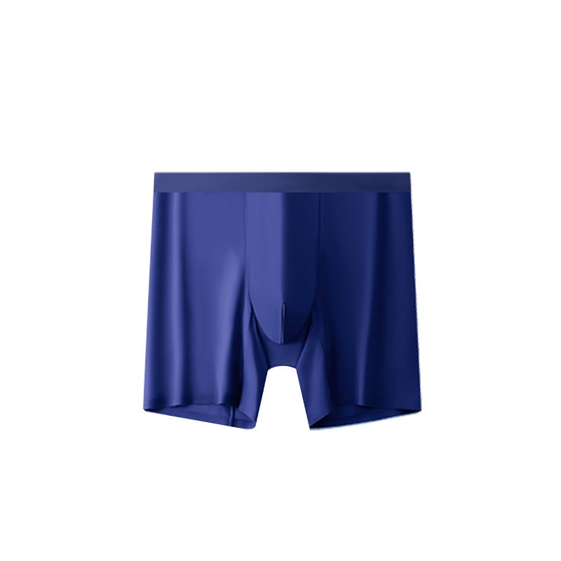 Men's Plus Size Seamless Ice Silk Boxer Briefs - Anti-Chafe, Antibacterial for Running & Fitness