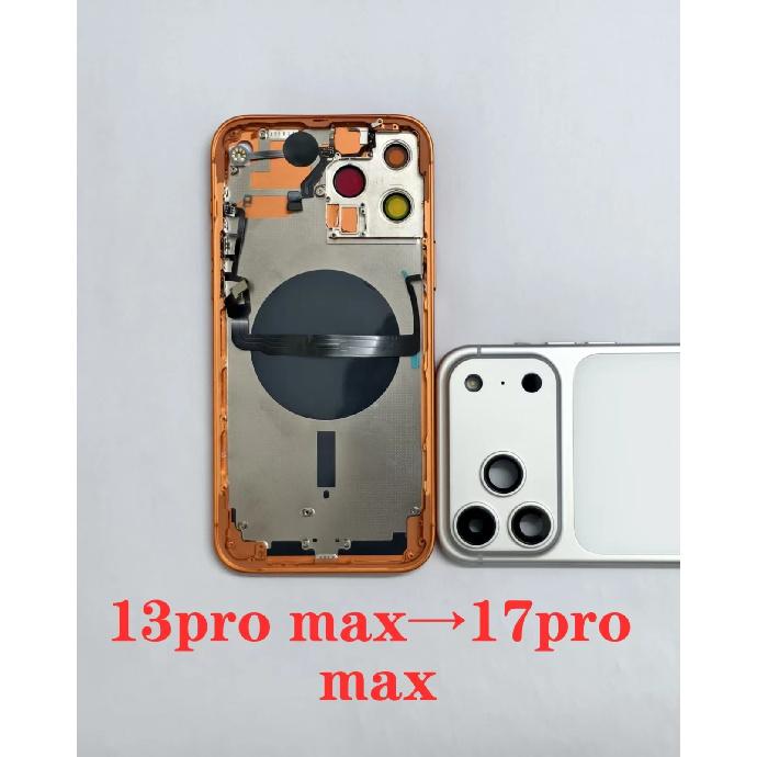 DIY zadní kryt baterie pro iPhone 13 Pro Max Přestavba na 17 Pro Max Střední rámeček pouzdra 13 Pro Max DIY jako 17 Pro Max
