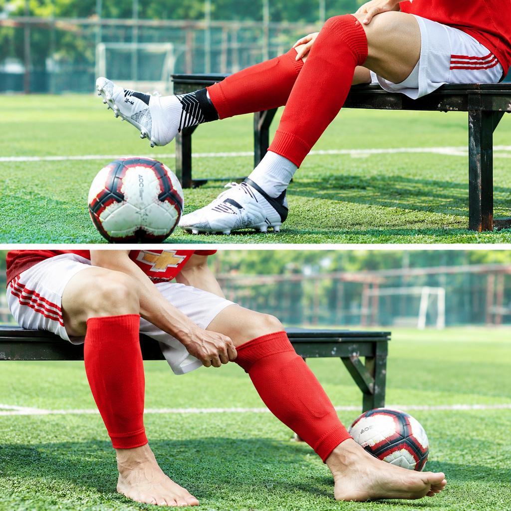 Football Shin Guard Socks M Size High-Cut Breathable Non-Slip