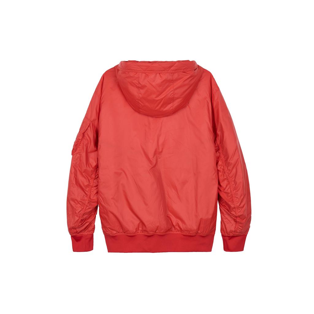 Nike Sportbekleidung Windrunner Einfarbig Markenlogo-Druck Wendbar Kapuzen-Baumwolljacke Herrenjacke Rot CJ4378-657