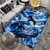 Anime Blue Lightning Dragon Design Carpet for Bedroom and Living Room Rug Suitable for Use As an Anti-slip for Living Room Bedroom Sofas