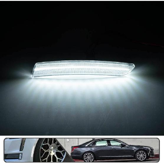 

2Pcs White LED CT6-V LED Side Marker Light for Ca dillac CT6 2016 2017 2018 2019 2020, CT6-V 2019-2020 Side Blinker Light Bumper Indicator Turn