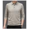 Men S Long Sleeve Knit Polo Shirt Striped Casual Middle Age T Shirt