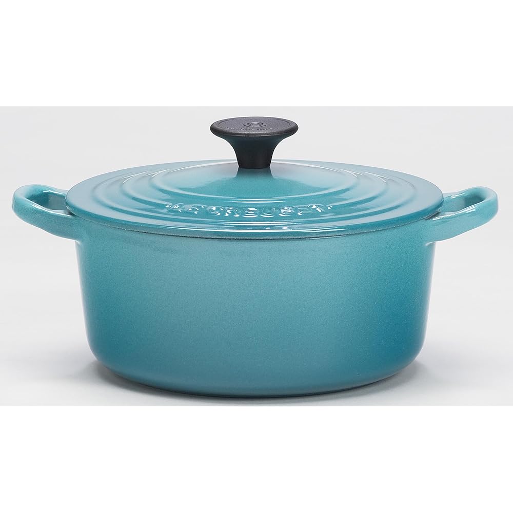 Чугунная круглая кастрюля Le Creuset 18 см Карибский синий, совместима с газовой плитой, индукционной плитой и духовкой