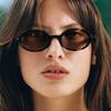 Y2K Inspired Retro Edgy Punk Trendy High End Designer Style Riveted Oval Shaped Female For Both Male Sun Glasses
