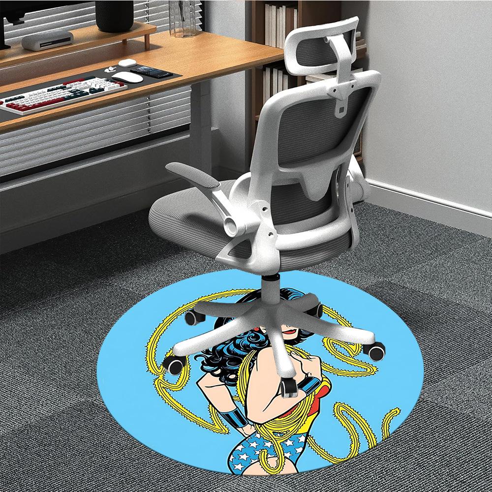 

1pc Wonder Woman Chair Carpet for Office Non-Slip, Indoor Non-Slip Washable Carpet, Non-Shedding Mat For Office yy251030080 80cm by 80cm