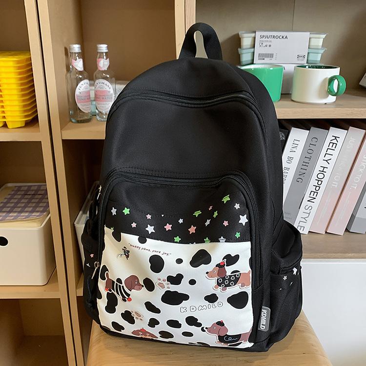 Schoolbag Backpack Women's 1011 Spring New Fresh and Sweet College Student Backpack Large Capacity Cute Printed Puppy School Bag