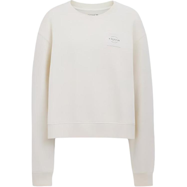 Coach Fw23 Logo Print Solid Color Crew Neck Casual Sweatshirt Women sweatshirt Off-White CI853-CRM XS