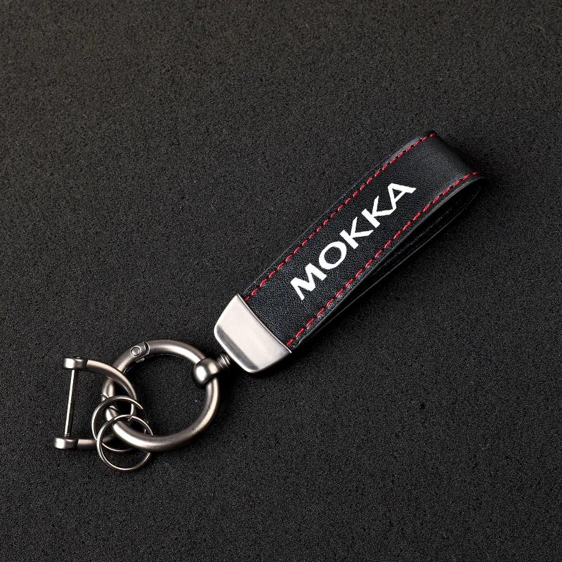 

High-Grade Leather Car KeyChain 360 Degree Rotating Horseshoe Key Rings For OPEL MOKKA Car KeyChain Car Accessories чорний