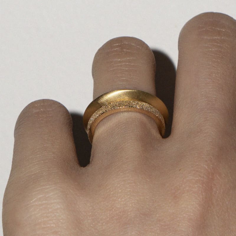 OURPIERRE PLATE RING MATT VERMEIL