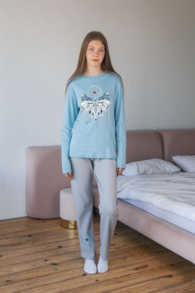 Girls’ Interlock Sleepwear Set – Soft Fabric & Stylish Print, Any Season, 6076-015-33-2 HC