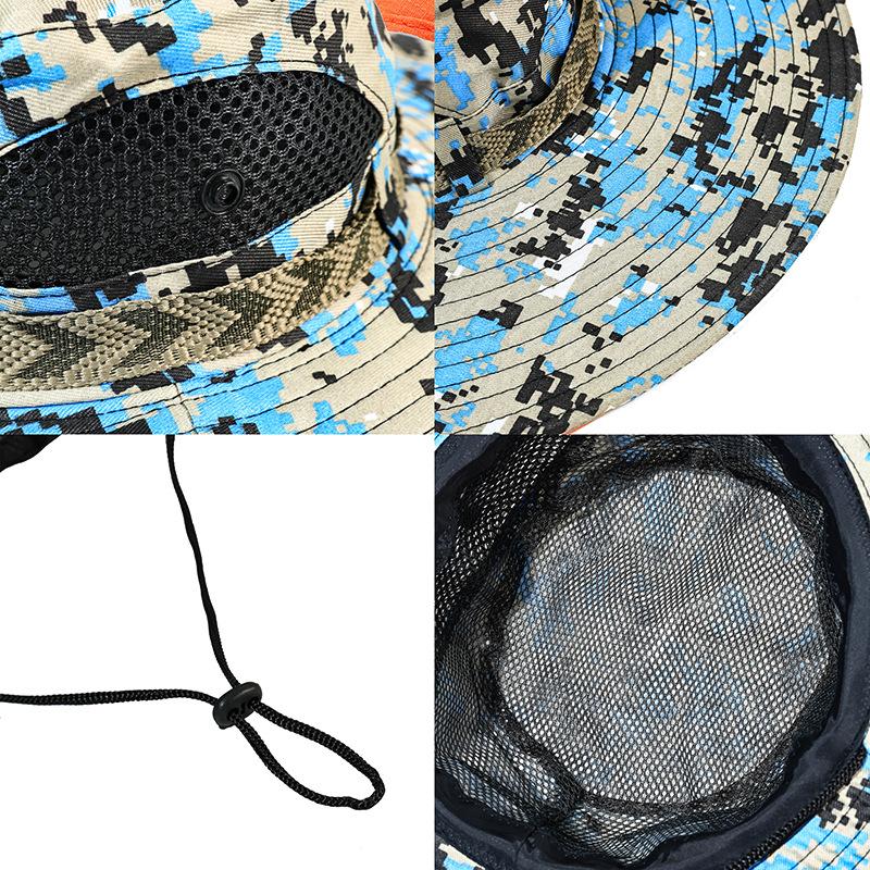 Summer Army Fan Camouflage Fishing Hat Outdoor Sun Protection Sun Protection Mountaineering Hat Big Brim UV Fisherman's Hat