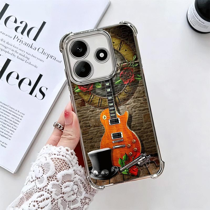 Band G-Guns N R-Roses Plating Phone Case For Xiaomi Redmi Note 14 15 Pro Plus 13 12 11 11S 11T 10 9S 9 5G Anti-Fall Airabag Cove
