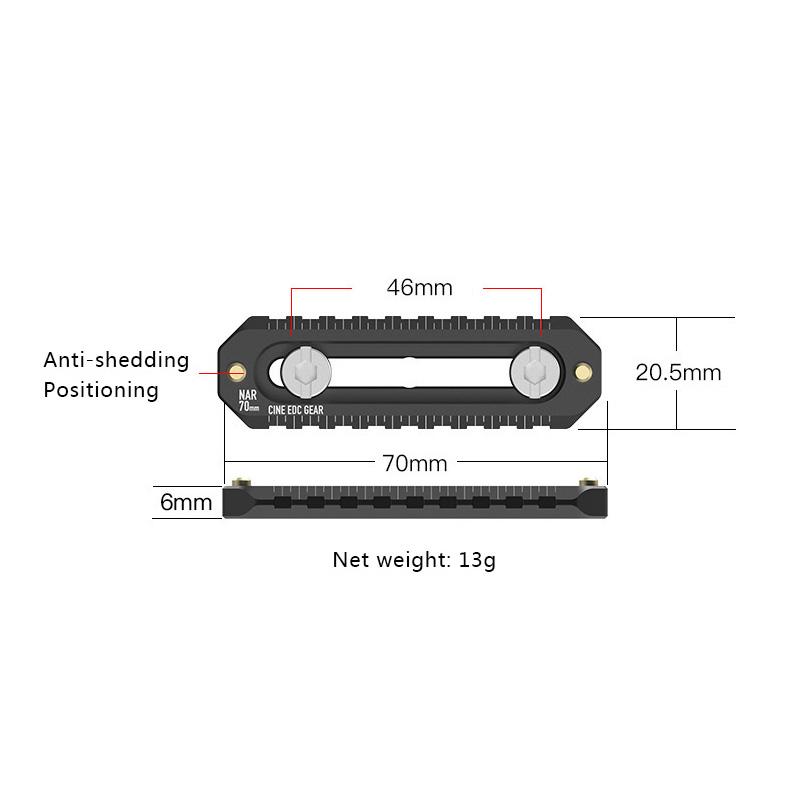 Camera Quick Release Mini NATO Rail Anti Off Quick Release with 1/4" Screws and Safety Pins for Camera Cage NATO Handle