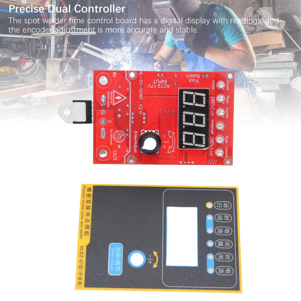 Punktschweißgerät Platine Punktschweißgerät Steuerplatine Zeit Strom Einstellung Digitalanzeige Punktschweißen Doppelimpuls Steuerplatine