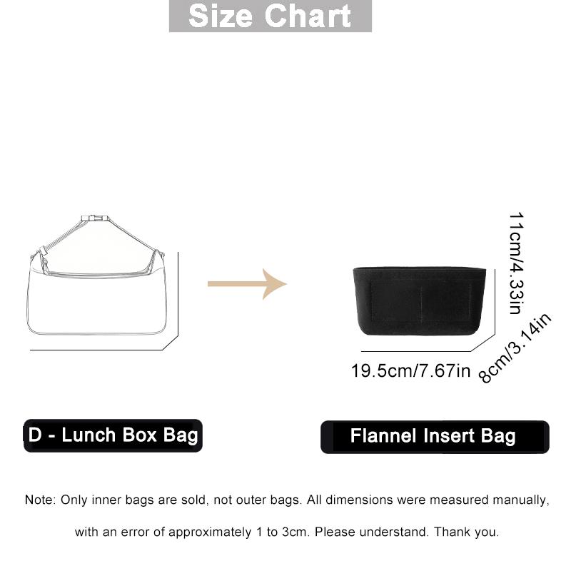 EverToner Portable Travel Organizer For D-Lunch Box Bag Flannel Insert Liner Cosmetic Bags