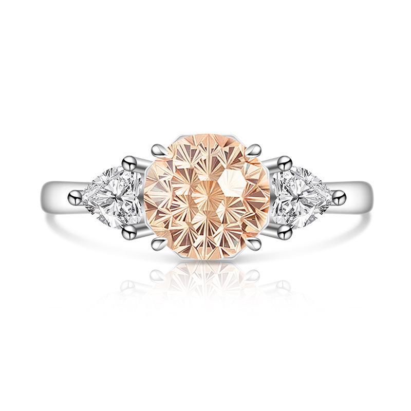 Colored Gem Fireworks High Carbon Diamond Women's Birthday Stone Ring