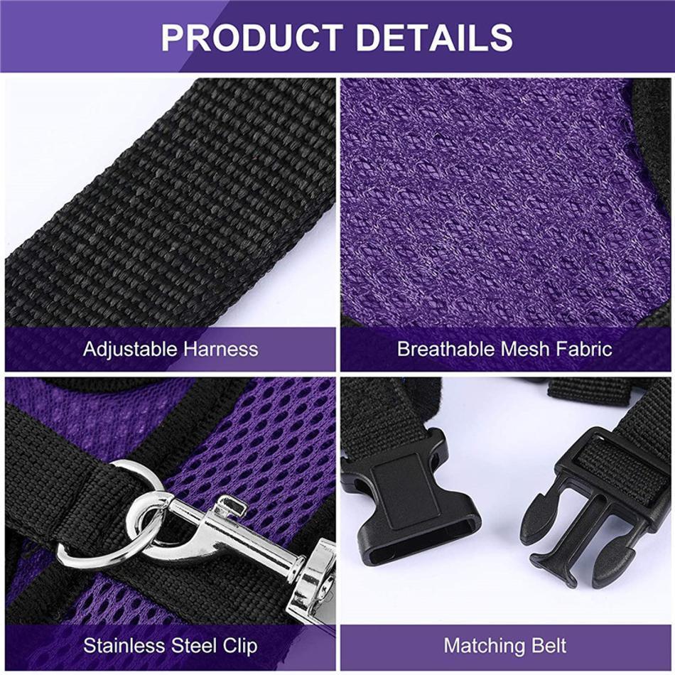 1 Pcs Fashion Chicken Duck Vest Hen Belt Pet Harness Matching Collars Bow Comfortable Leads Breathable Poultry Supplies