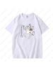 The World Still Revolves Around The Cat Tshirts Japanese Cartoon T-Shirt Cotton Breathable Graphic Tees Woman Man Shirts Tops