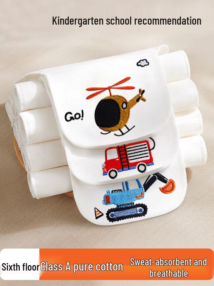 A-Klasse Reines Baumwoll-Schweißabsorbierendes Handtuch für Babys - Sicher, Bestickt, Rückenkissen aus reiner Baumwolle