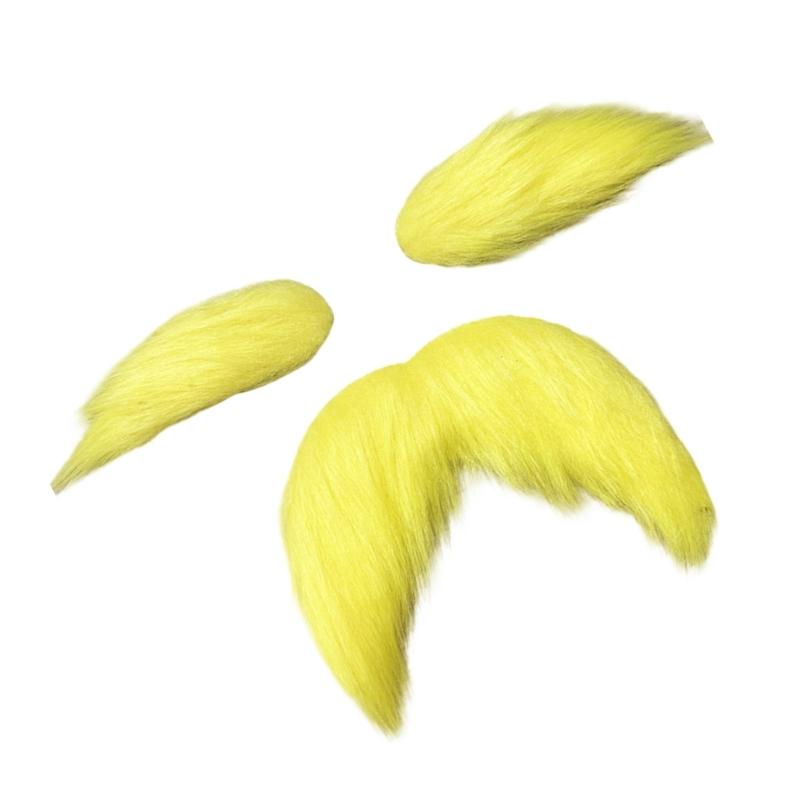 Fake Mustache and Eyebrows Set,Adhesive Fake Beard,Novelty Realistic Facials Hair for Cosplay Costume Halloween Party
