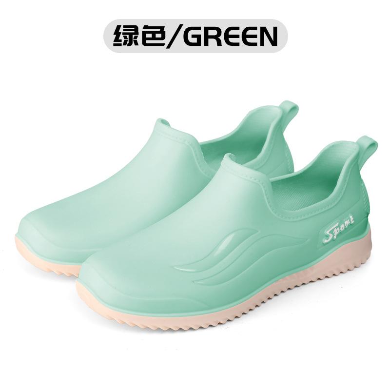 Elegant shallow rain shoes women's fashion low-top short tube non-slip waterproof shoes kitchen work rubber shoes summer