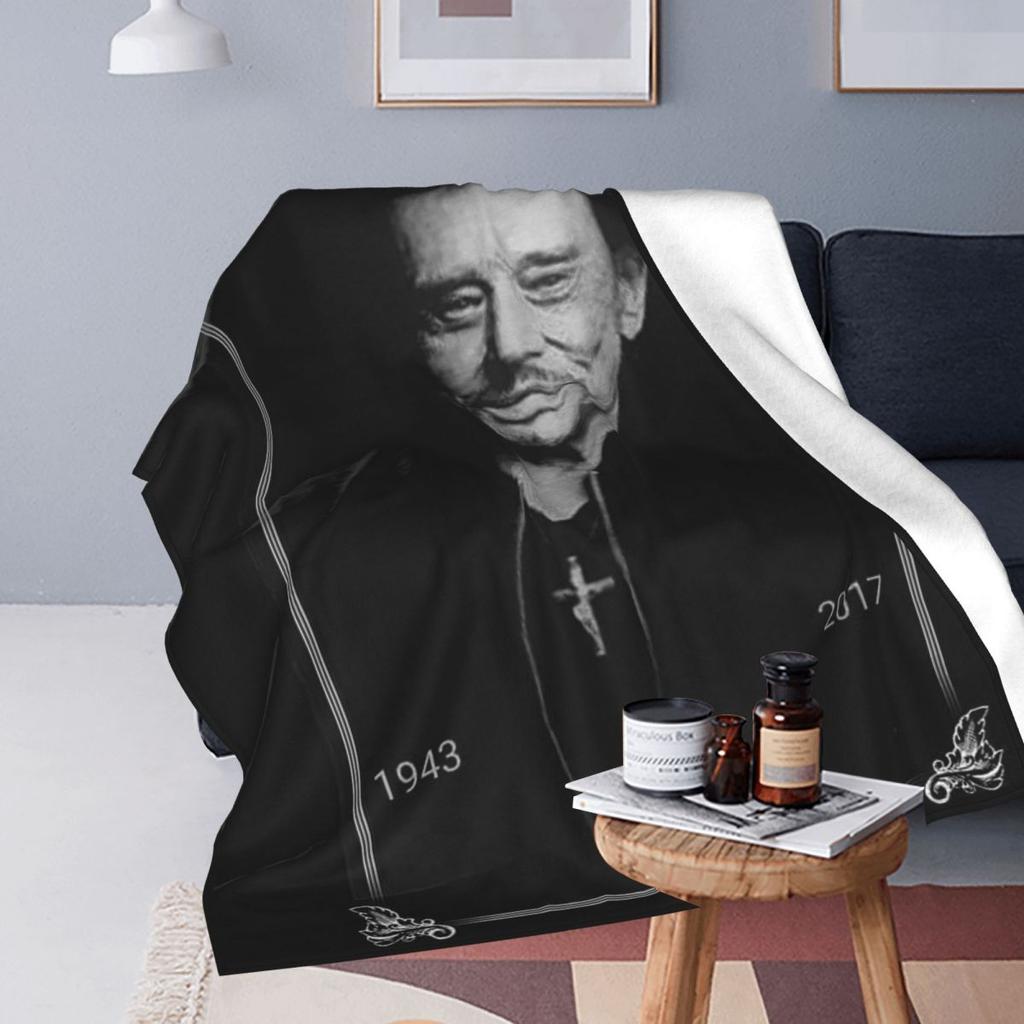 Rockstar Johnny Hallyday Rock'n Roll Decken Flanell Sofa Überwurfdecke Wurfdecken für Zuhause Schlafzimmer Überwürfe Bettdecke Steppdecke