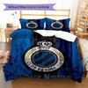 Club Brugge KV Custom Name Pattern Bedding,Quilt Set Quilt Cover Pillowcase Home Birthday Gift(1 * Duvet Cover + 2 * Pillowcase, Without Core)