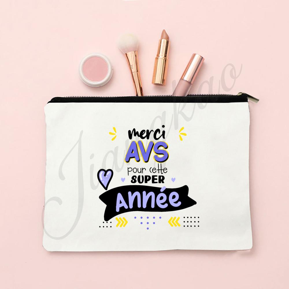 Thank Super Teacher Print Makeup Bag Travel Toiletries Storage Pouch School Pencil Bags Gift for Atsem Avs Aesh Maitress Maitre