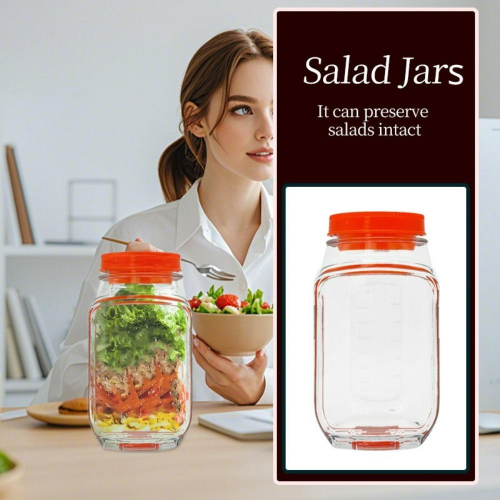 The Original Salad Pod Portable Breakfast Fruit Salad Container with a side-opening lid Leak-Proof Lunch Box Keep Fresh