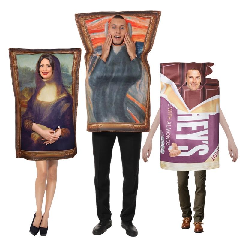 The Cosplay Scream Costume Mona Lisa Funny Halloween Carnival Party Roleplay