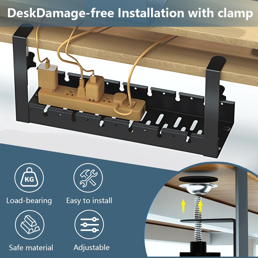 Under Desk Cable Management Cable Tray Desk Wire Organizer No Punching Kitchen Storage Accessories Retractable Strip Cord Holder