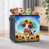Sonnenblumen und Kühe 5D Diamantmalerei Aufbewahrungskorb Vollrunde Bohrer Mosaik Diamantstickerei Kreuzstich-Kits Heimdekoration Heimdekoration