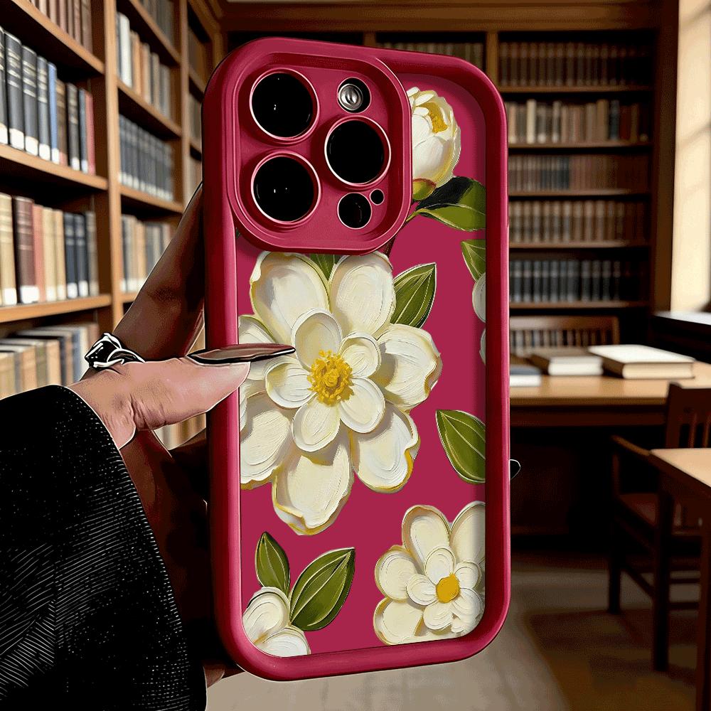 Camellia Flowers Shockproof Soft Phone Case For Xiaomi Redmi Note 15 14 13 12 11 10 9 8 Pro Anti-Slip Anti-Fall Cover