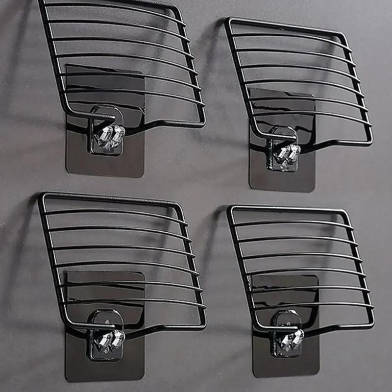 Stainless Steel Soap Rack Punch-free Nail-free Bathroom Single Layer Drain Wall Hanging Soap Box Luxury Shelf Storage Organizer