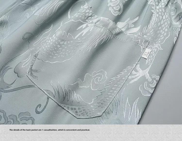 Men’s Ice Silk Tang Suit - Short-Sleeved, Loose-Fit, Chinese Style for Seniors, Ideal for Summer