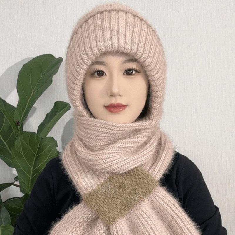 Fleece Thickened Snow Caps, Children's Winter Riding Electric Vehicles, Cold-proof Hats, Scarves, Integrated Ear Protectors