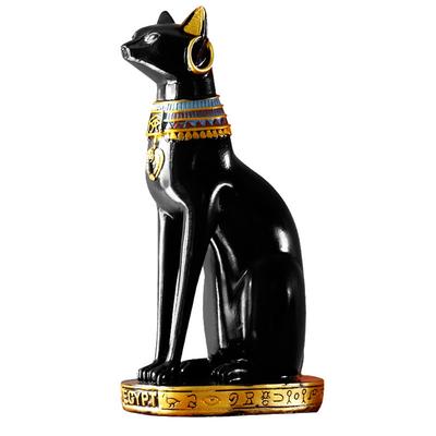 1 pieza Figura de Gato Egipcio Estatua de la Diosa Gato Bastet Nuevo Portavelas Ornamento Animal de Resina Regalo Decoración del Hogar Pequeñas Artesanías