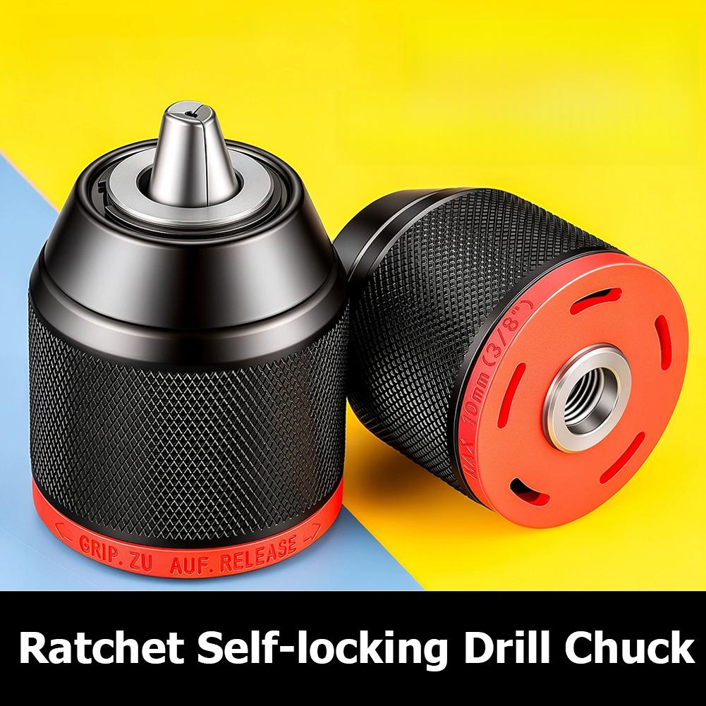 Industrial Grade Metal Keyless Drill Chuck 2-13Mm 0.8-10Mm 3-Jaw Self-Locking Ratchet Chuck For Electric Impact Drill
