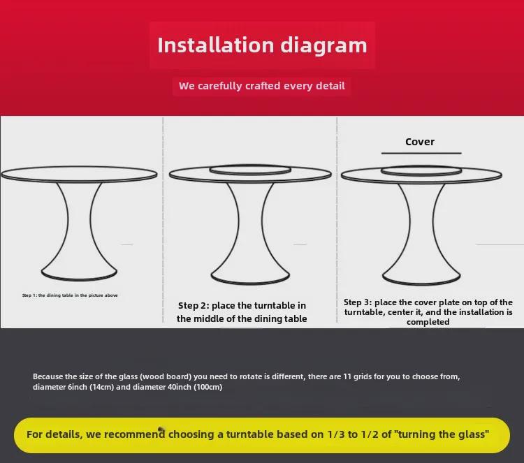 Aluminum Alloy Rotating Glass Turntable Dining Table Stand